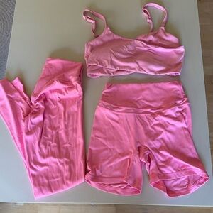 Pink Paragon Activewear Set (TOP+LEGGINGS ONLY)